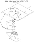 Component shelf and latch