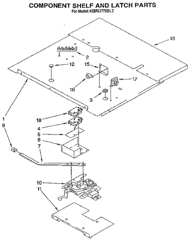 Component shelf and latch