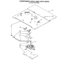 KitchenAid KEBS177XBL0 component shelf and latch diagram