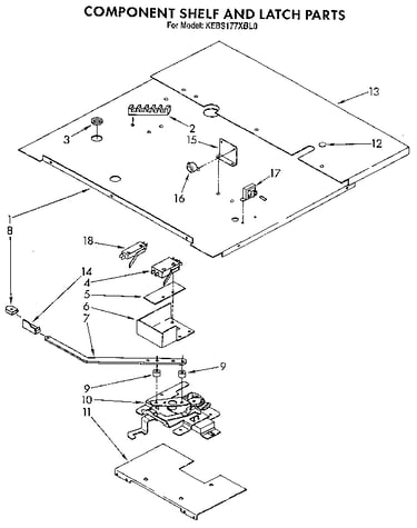 Component shelf and latch