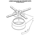 KitchenAid KUDS22HT1 lower washarm and strainer diagram