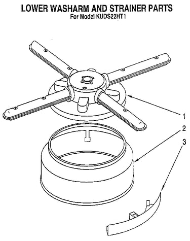 Lower washarm and strainer