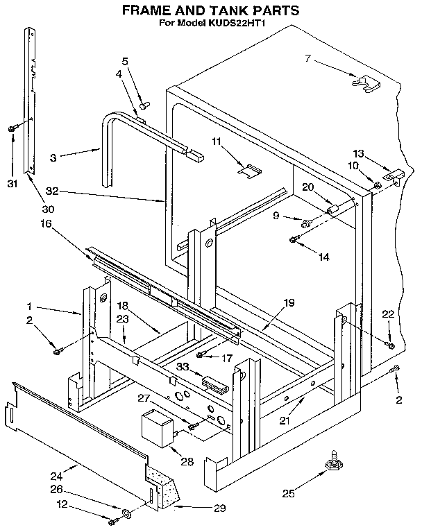 Frame and tank