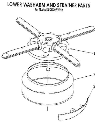 Lower washarm and strainer