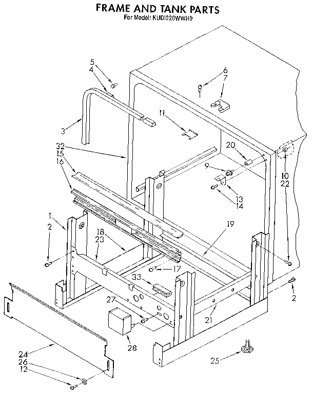 Frame and tank