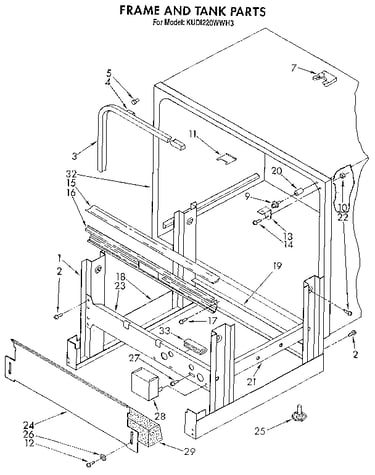 Frame and tank