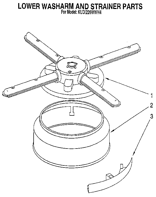 Lower washarm and strainer