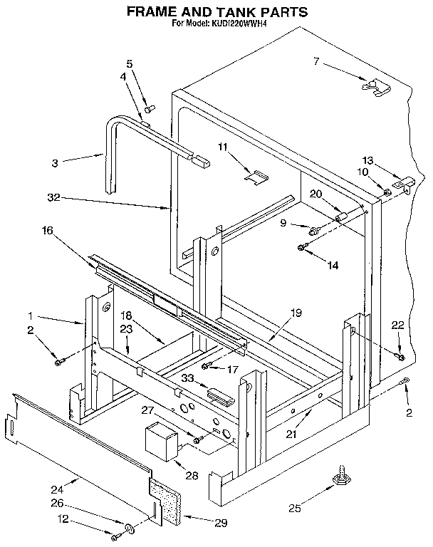 Frame and tank
