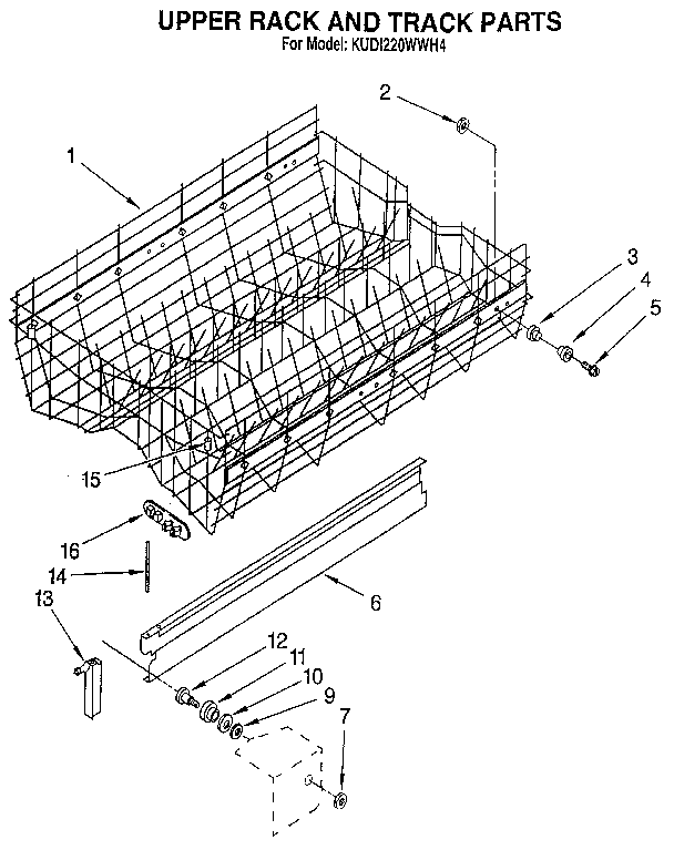 Upper rack and track