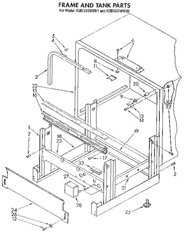 Frame and tank