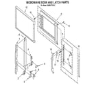 KitchenAid KEMS377XBL0 microwave door and latch diagram