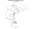 KitchenAid KEMS377XBL0 component shelf and latch diagram