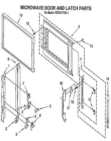 Microwave door and latch