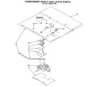KitchenAid KEMS377XBL1 component shelf and latch diagram