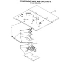 KitchenAid KEBS277XBL0 component shelf and latch diagram