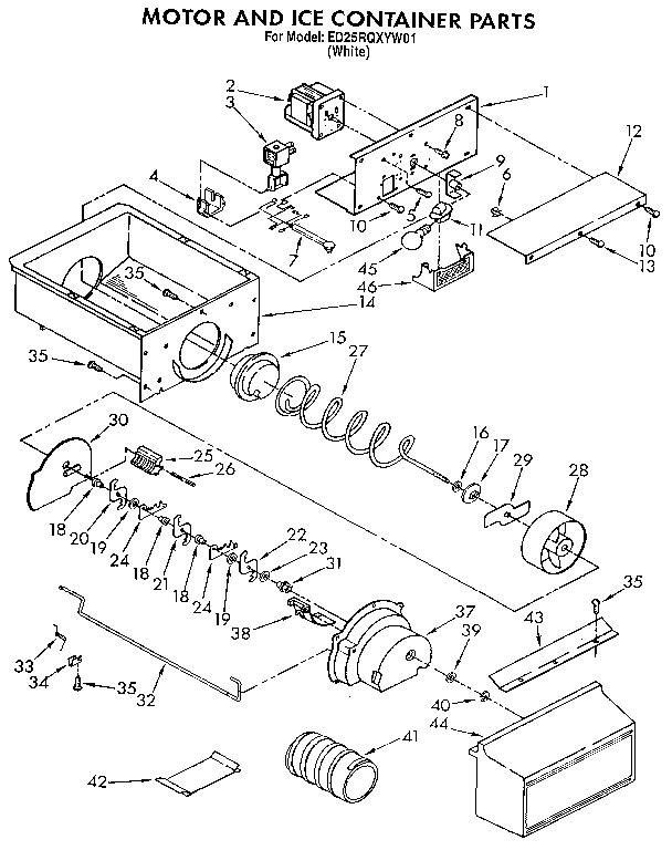 MOTOR AND ICE CONTAINER