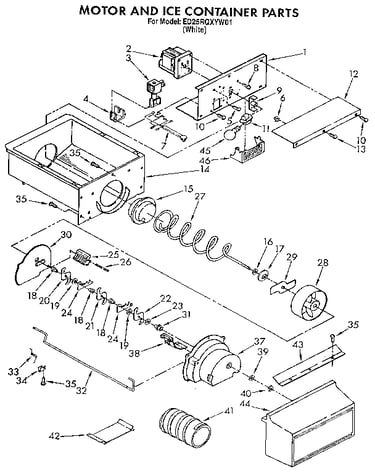 Motor and ice container