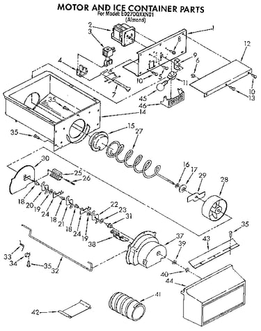 Motor and ice container
