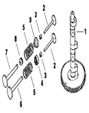 Camshaft and valves