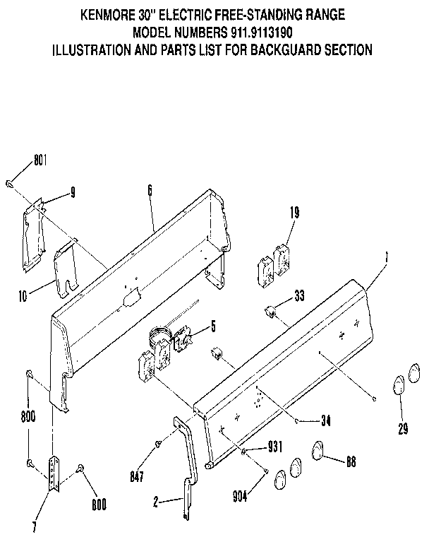 Backguard section
