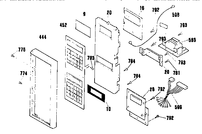 Microwave control panel section