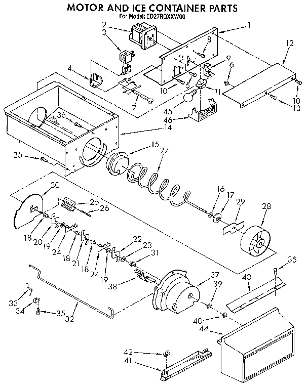 MOTOR AND ICE CONTAINER