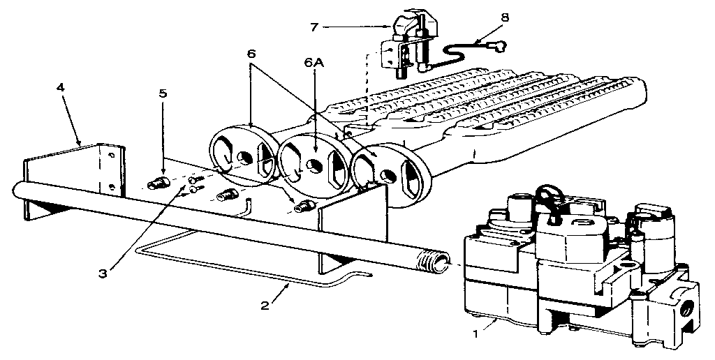 Gas burners and manifold