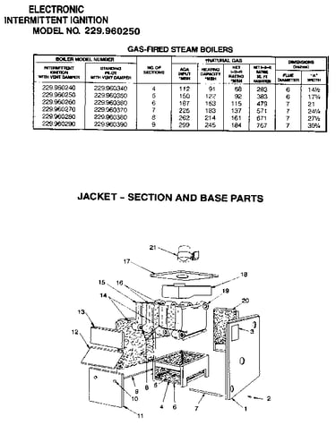 Jacket - section and base
