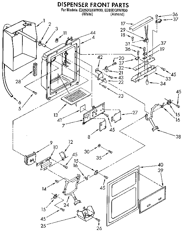 Dispenser front