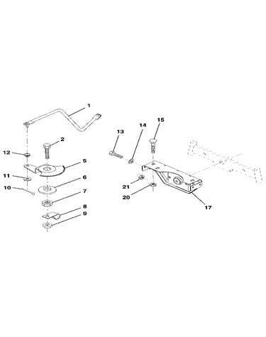 Sector gear/axle support