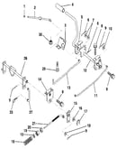 Brake/rear mower lift assembly
