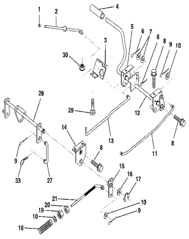 Brake/rear mower lift assembly