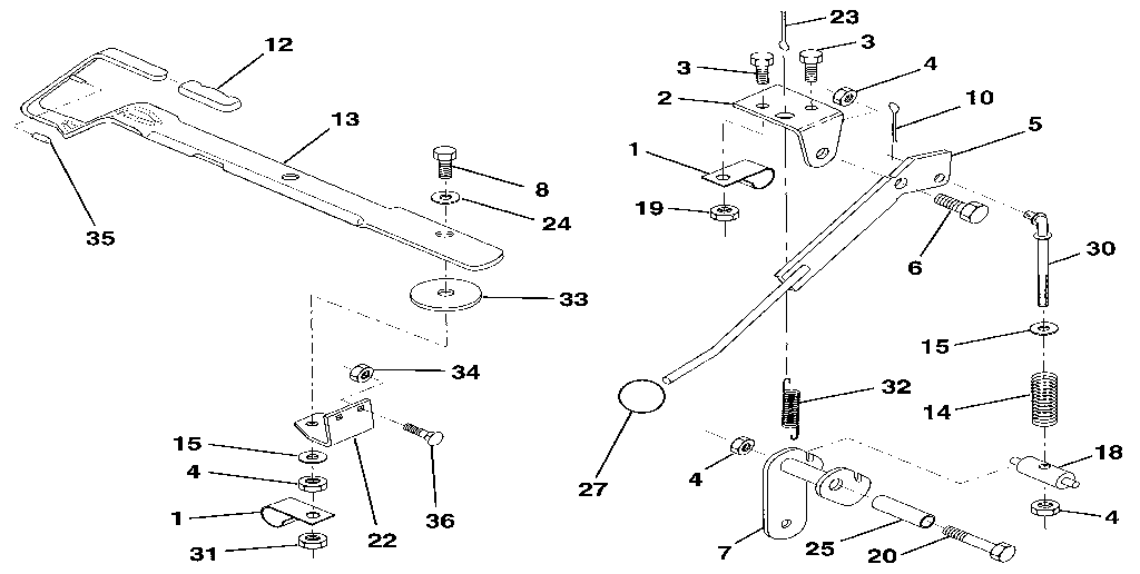 Mower lift lever