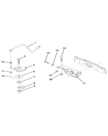 Sector gear/axle support