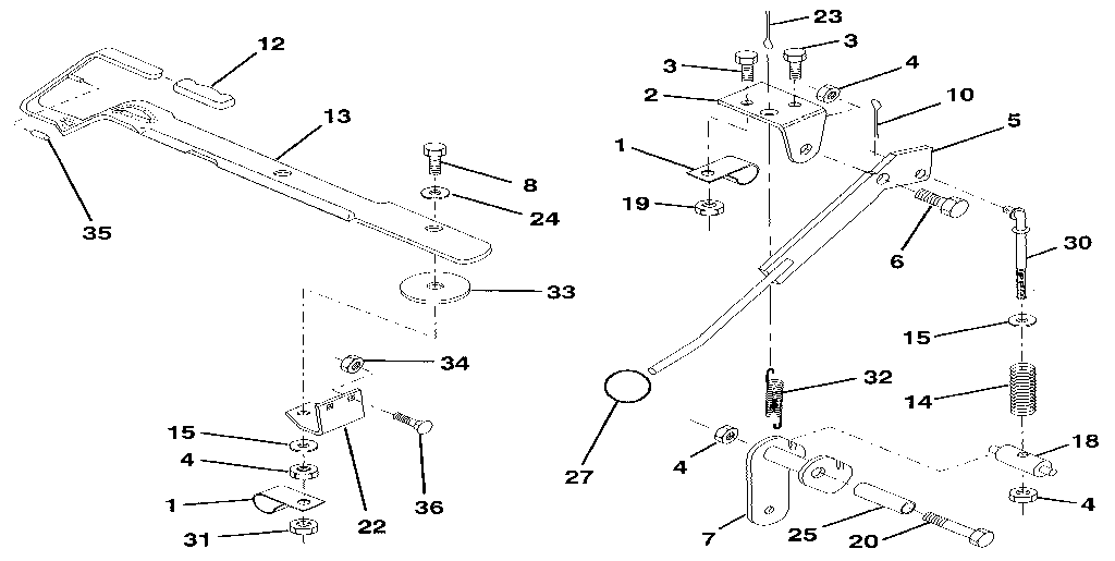Mower lift lever