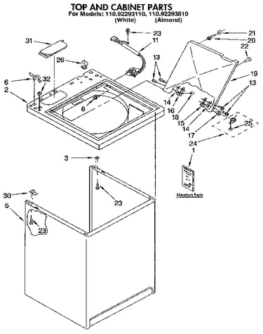 Top and cabinet