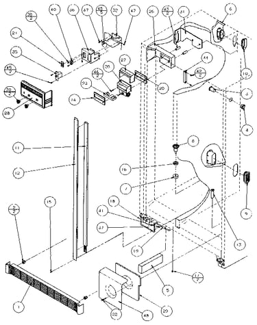 Refrigerator/freezer controls and cabinet