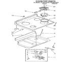 Whirlpool RF390PXWW0 cooktop diagram