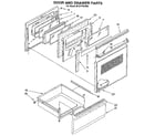 Whirlpool RF377PXYW0 door and drawer diagram