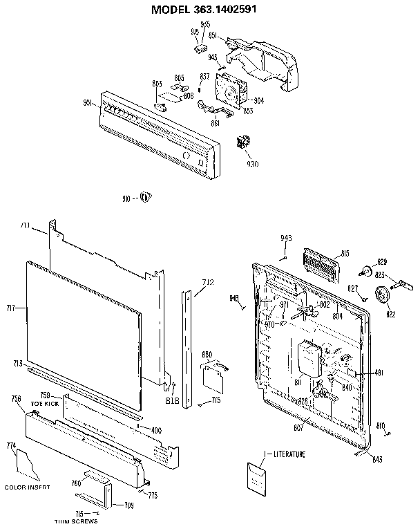 ESCUTCHEON AND DOOR