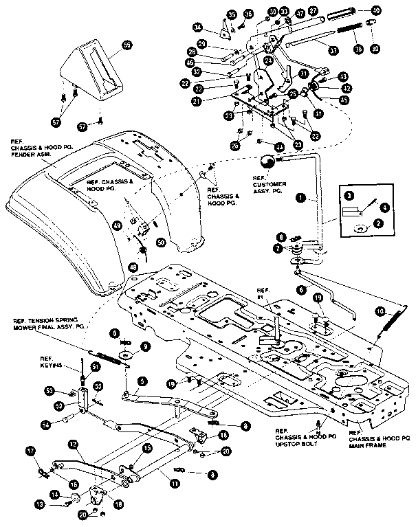Mower suspension assembly