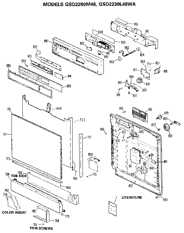 Control panel and door