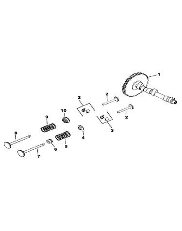 Camshaft and valves