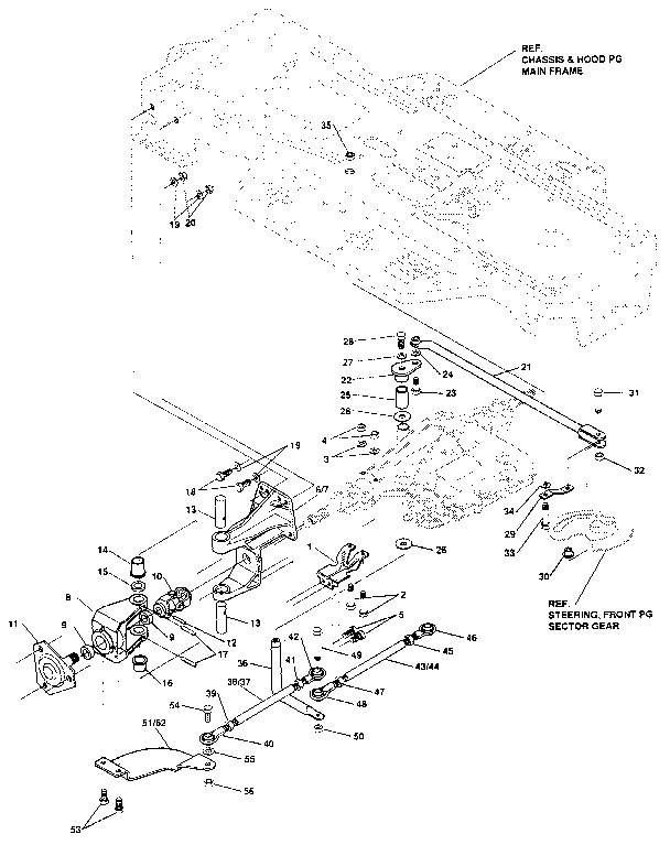 Rear steering assembly