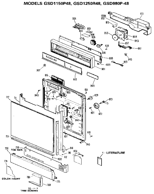 CONTROL PANEL AND FRONT