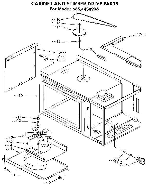 Cabinet and stirrer drive