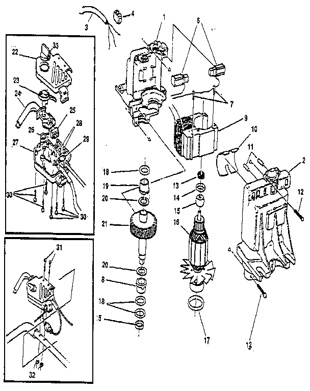 MOTOR AND CONTROL SWITCH