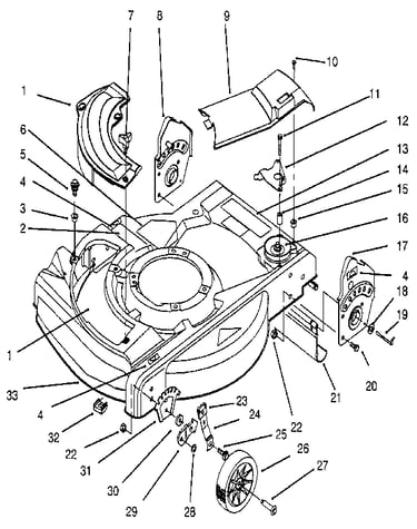 Deck & wheel assembly (self propelled)