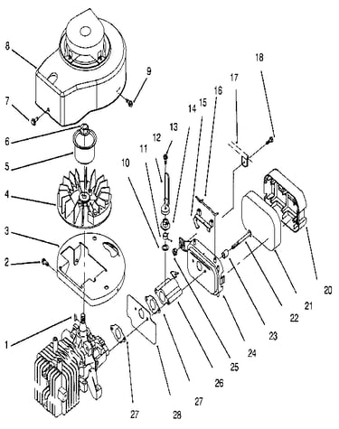 2 cycle engine assembly