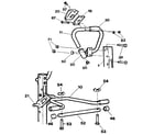 Weider E225 (SELF RETURNING CYLINDER) stepper handle & leg press bar assemblies diagram